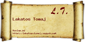 Lakatos Tomaj névjegykártya